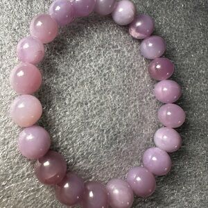 Gorgeous 9MM Lavender Phosphosiderite Natural Crystal Bracelet
